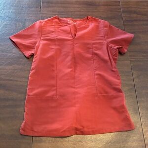 Mandala Notch Neck Scrub Top